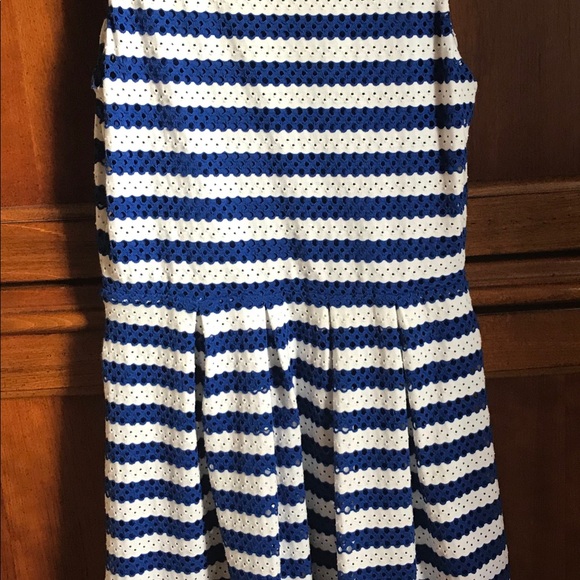 ELLE Women’s Blue & White Fit & Flare Dress - Picture 2 of 6